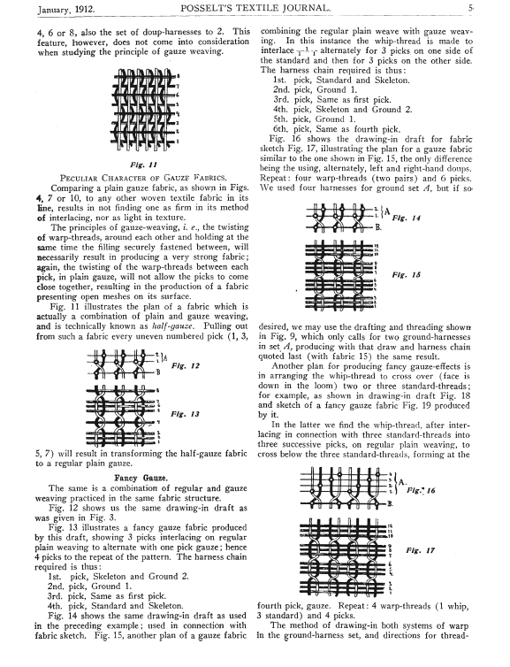 Gauze or Leno Weaving , Posselt , E. A. Posselt's Textile Journal, 1912 ...