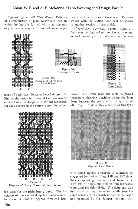 Leno Weaving and Design, Part 2 , Shinn , W. E. and A. E. McKenna. The ...