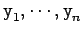 $\tc{y}_1,\cdots,\tc{y}_n$