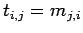 $t_{i,j} = m_{j,i}$